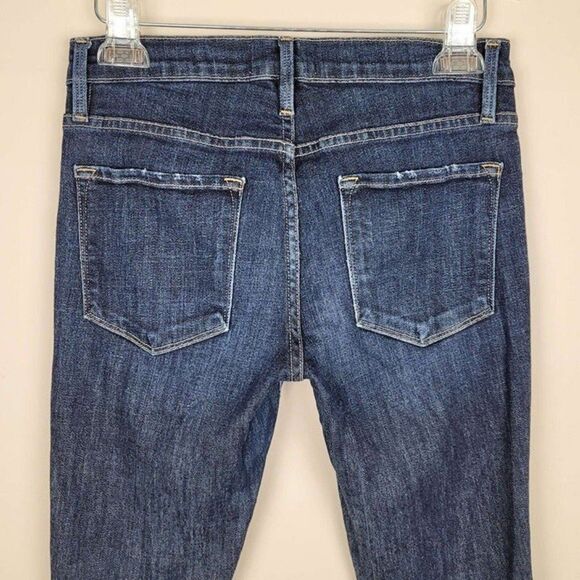 FRAME Size 27 Le Skinny De Jeanne Jeans Crown Heights Dark Blue Step Hem - Picture 6 of 12